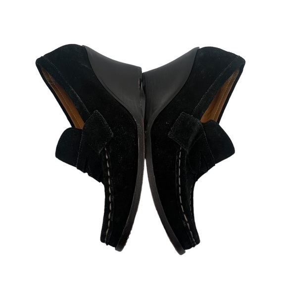 MICHAEL Michael Kors Black Suede Square Toe Wedge Loafers Size 9 Women’s - Picture 6 of 9